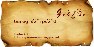 Gerey Árpád névjegykártya