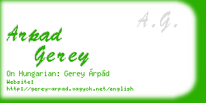 arpad gerey business card